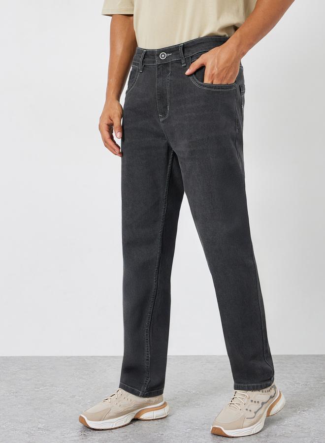 Styli Men Black Regular Fit Jeans - Image 4